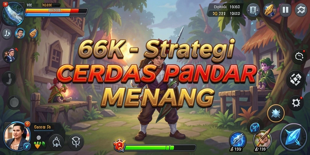 Tangkapan layar gameplay 66K yang menunjukkan strategi pertempuran yang intens.