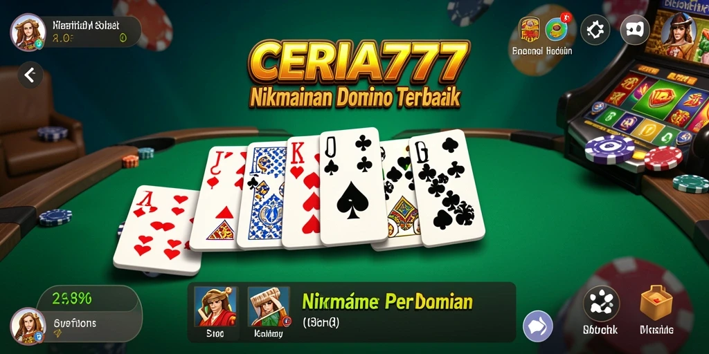 Tangkapan layar CERIA777 menampilkan gameplay domino yang mendebarkan dan interaktif.