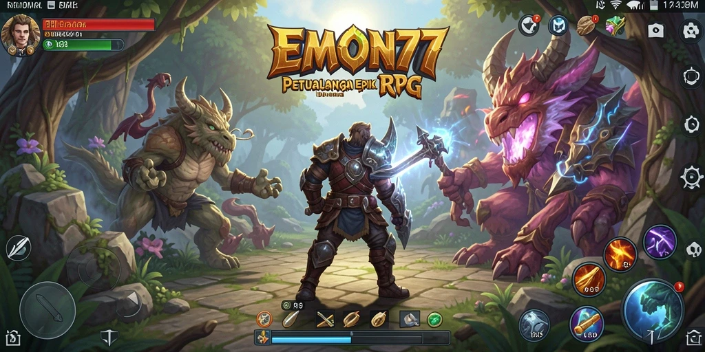 Gameplay epik dalam EMON77 menunggu para petualang.