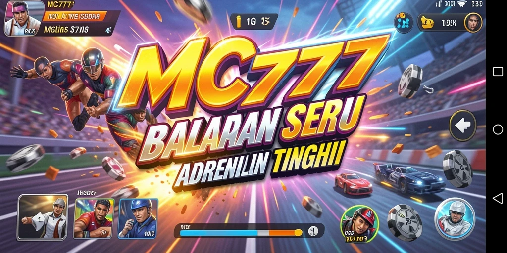 Tampilan gameplay MC777 yang mendebarkan dengan aksi balapan yang seru.