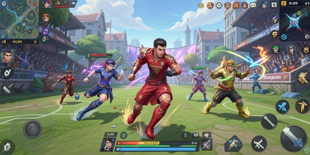Tangkapan layar gameplay seru permainan sepak bola MLBB8.
