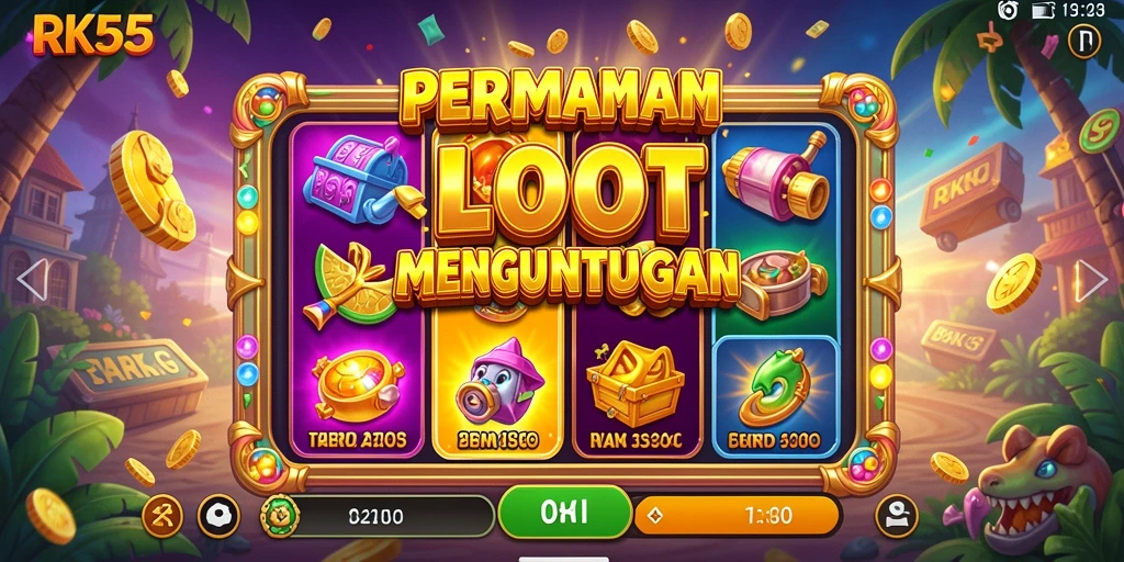 Tampilan gameplay RK55 yang menakjubkan dan penuh warna.