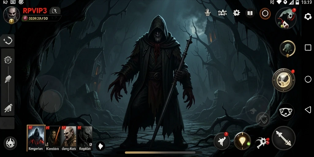 Tangkapan layar gameplay RPVIP3 memperlihatkan suasana mencekam dan aksi menegangkan.