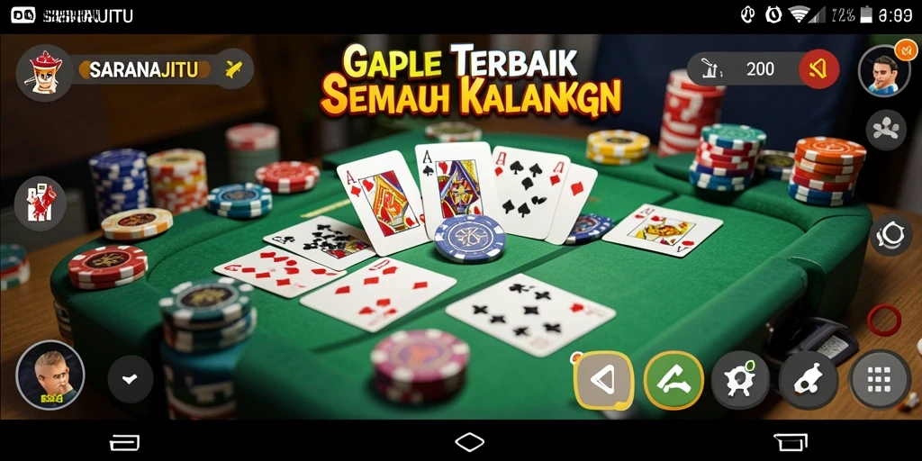 Tampilan gameplay Gaple di SARANAJITU yang seru dan interaktif.