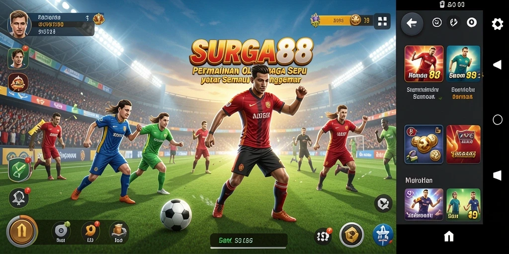 Tangkapan layar SURGA88 menunjukkan aksi seru dalam permainan olahraga.